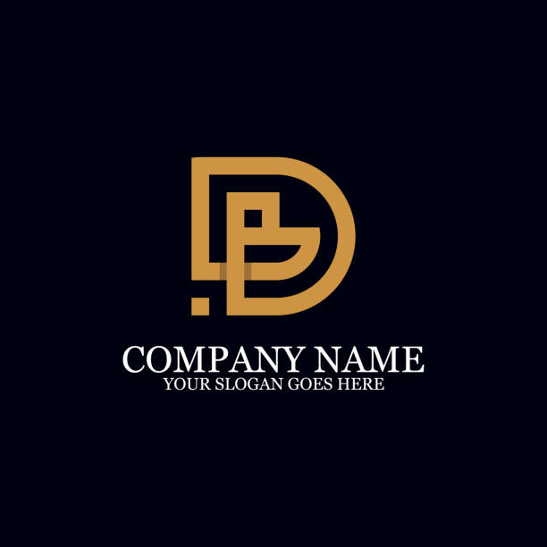 письмо db monogram логотип вдохновение, первоначальный дизайн логотипа - letter b typescript alphabet metal stock illustrations