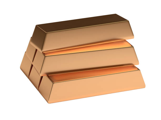 istock Gold ingot bullion block isolated. Wealth realistic 3d render 1164854149