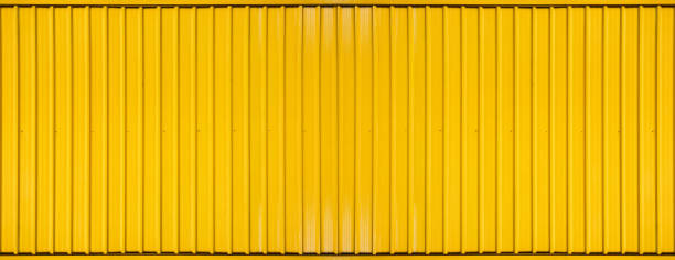 Yellow box container striped line textured background Panorama of Yellow box container striped line textured background container stock pictures, royalty-free photos & images