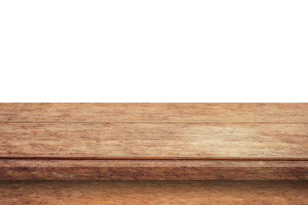 istock Empty wood table on isolate white background and display montage with copy space for product. 1164861426