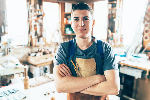 istock Portrait of young Carpenter 1164862966
