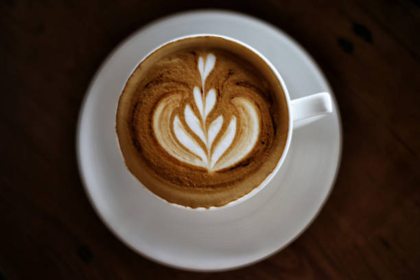 istock Directly Above Shot Of Cappuccino On Table 1164864281