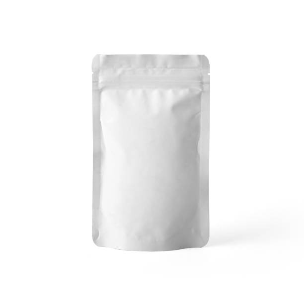 istock Blank white matte plastic paper pouch bag isolated on white background. 1164866996