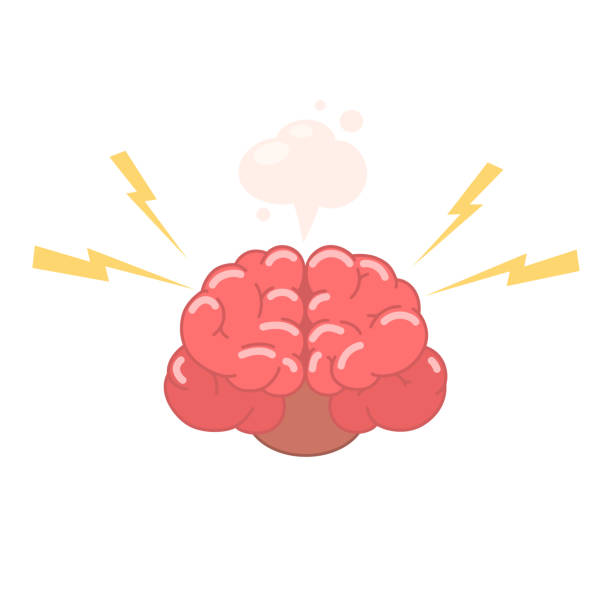 gehirn mit blitzsymbol - brain lightning brainstorming intelligence stock-grafiken, -clipart, -cartoons und -symbole