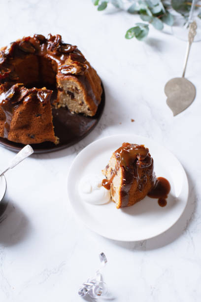 istock Festive bundt cake with dates and salted caramel. Sticky toffee pudding style 1164868862