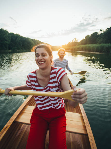 istock Couple enjoy canoeing 1164869245