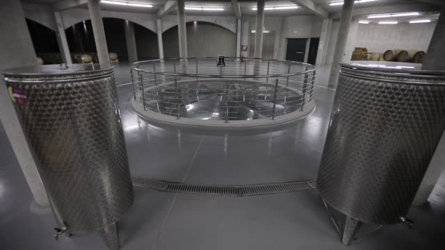 Modern empty wine cellar