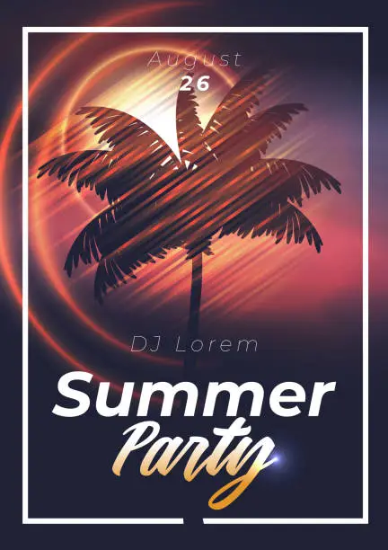 Vector illustration of Summer beach party poster