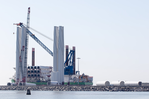 Large crane - construction site - port of Rotterdam - Maasvlakte
