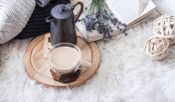 istock Cozy still life with a kettle and a Cup of hot drink 1164874829