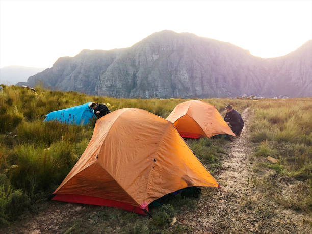 istock Tent town in the wilderness mountains 1164878821