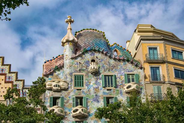 카사 바트요, 바르셀로나, 스페인 - casa battlo 이미지 뉴스 사진 이미지