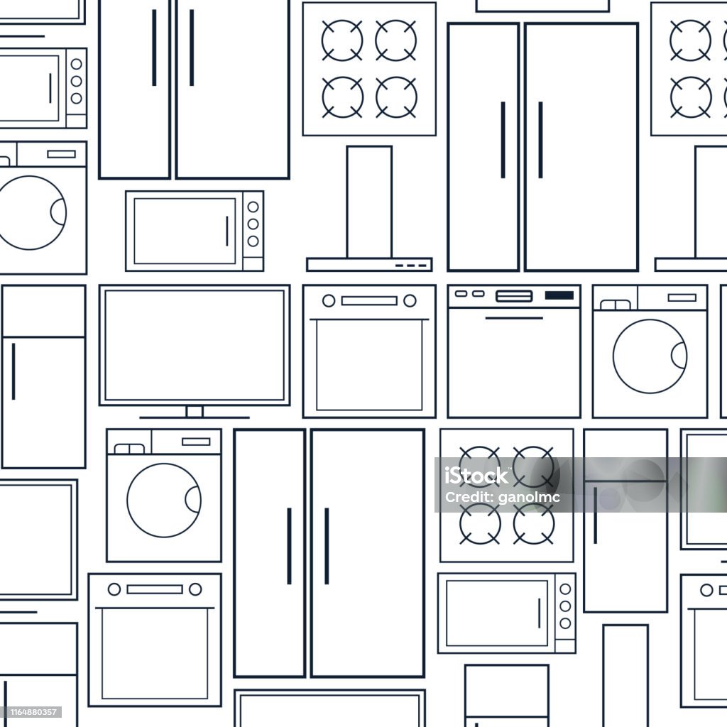 Kitchen Pattern Design Vector Pattern Kitchen Room Vector Illustration Stock Illustration - Download ...