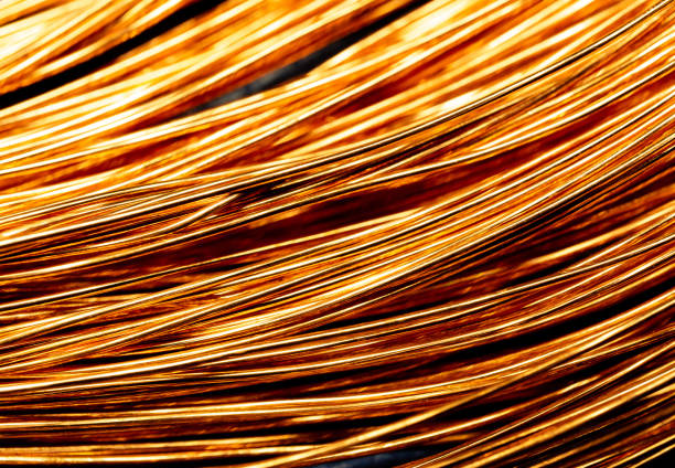istock curved curves of copper lines in large quantity, abstraction texture of copper 1164883084