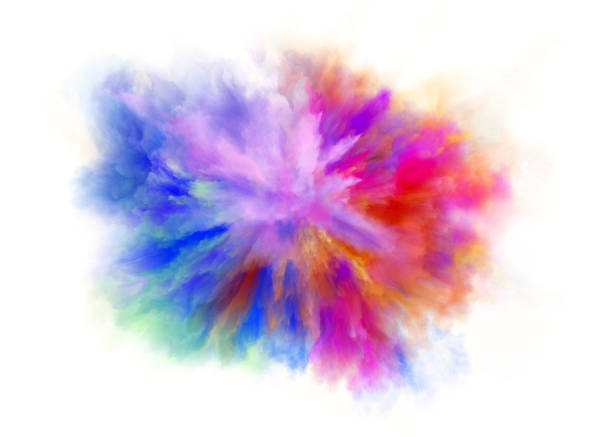 colorful rainbow holi paint color powder explosion isolated white background abstract painted background, digital and watercolor painting holi stock illustrations