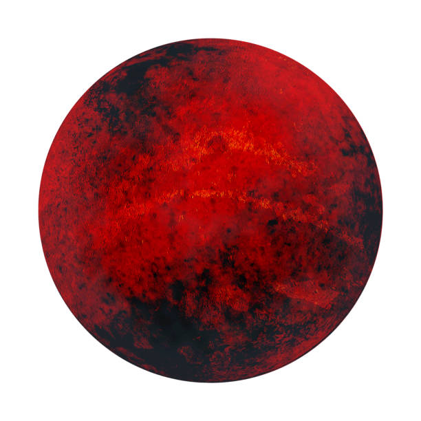 Mars red planet isolated on white background, high resolution. 3D illustration.
