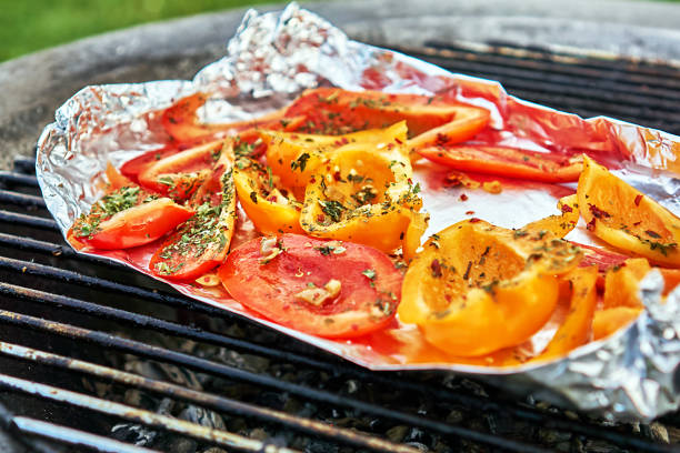 고추 - barbecue grill broiling barbecue vegetable 뉴스 사진 이미지