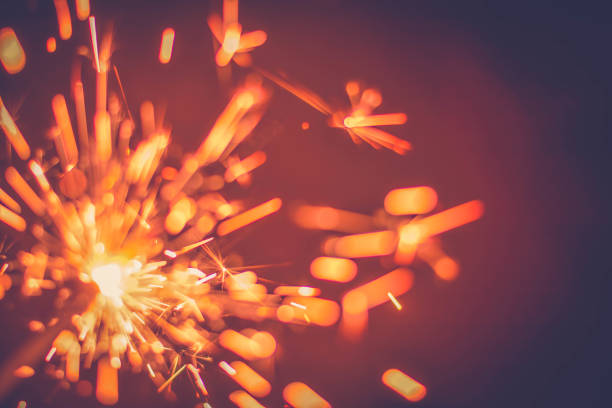 istock Burning Colorful Sparkle in Vintage color 1164898485