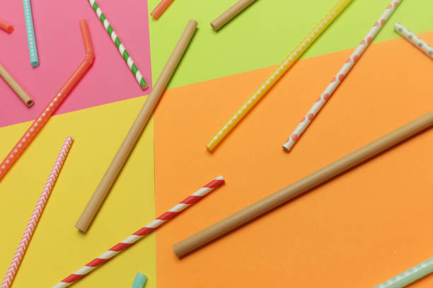 istock Reusable bamboo straws as an alternative for single-use plastic straws 1164903900