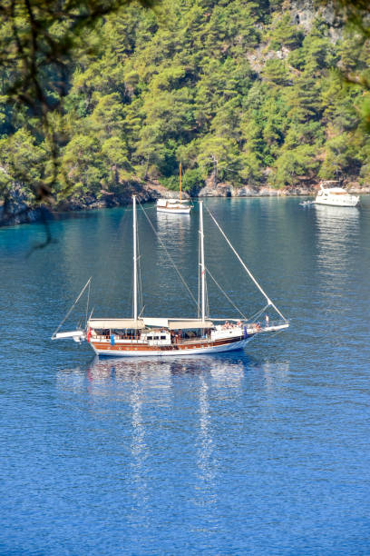 istock Daily boat trip. Blue voyage. 1164904060