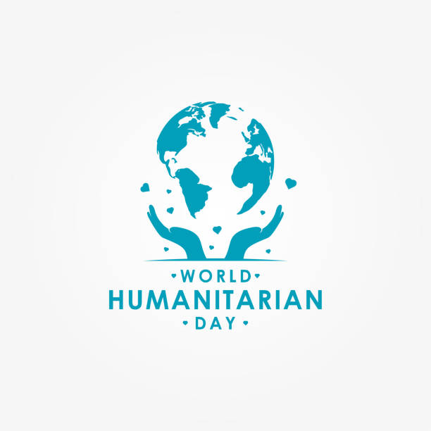 ilustrações de stock, clip art, desenhos animados e ícones de world humanitarian day vector design with globe template - dia