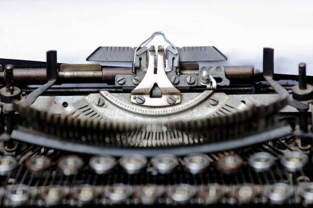 istock Extreme close up view of typewriter 1164904629