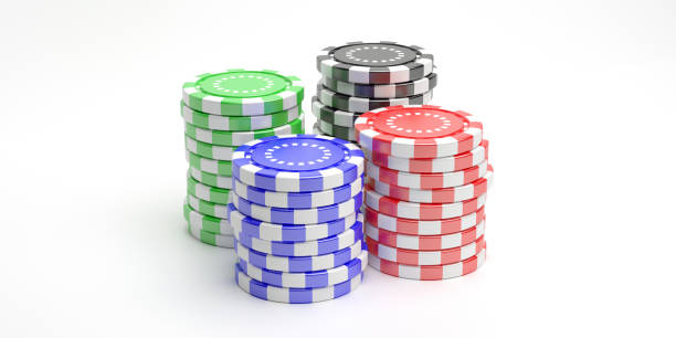 istock Casino poker chips isolated on white background. 3d illustration 1164911205