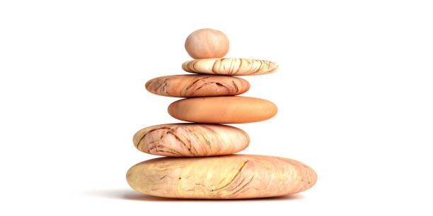 istock Zen stones isolated on white background. 3d illustration 1164911227