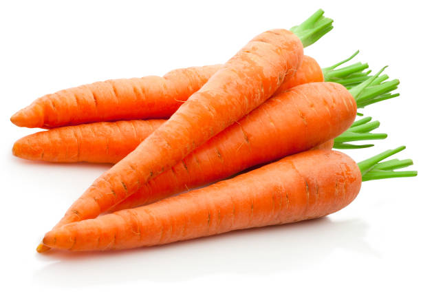 istock Fresh carrots isolated on white background 1164911959
