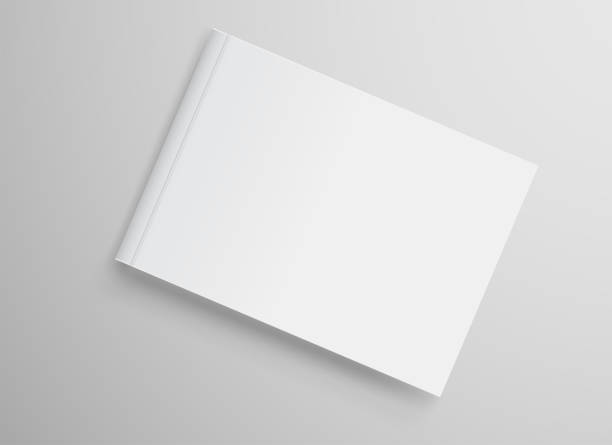 istock Realistic White Book Mock Up Template Background. Blank Cover Of Magazine. Vector Illustration. 1164912088