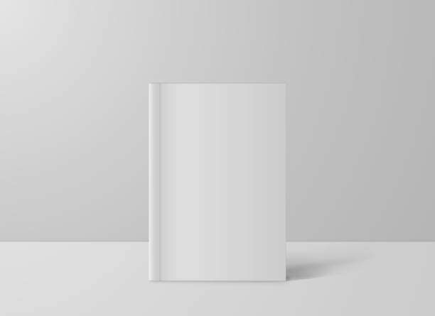 istock Realistic White Book Mock Up Template Background. Blank Cover Of Magazine. Vector Illustration. 1164912125