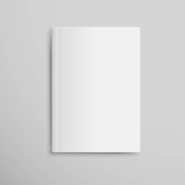 istock Realistic White Book Mock Up Template Background. Blank Cover Of Magazine. Vector Illustration. 1164912300