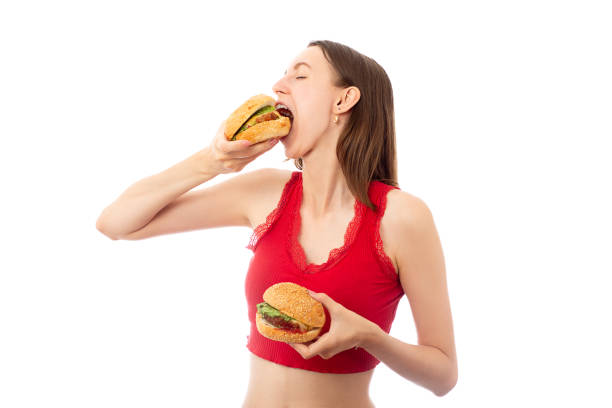 girl with hamburgers - 3629 imagens e fotografias de stock