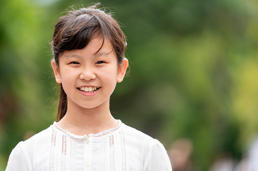 Portrait of a young school girl. Taipei, Taiwan. 2019