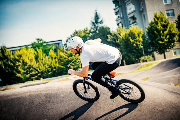 istock Young BMX bicycle rider 1164919220