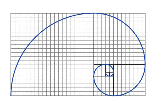 Vector illustration of Golden ratio symbol