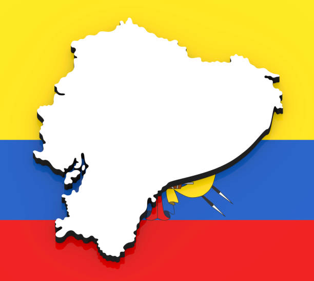 istock 3D map of Ecuador on the national flag 1164920804
