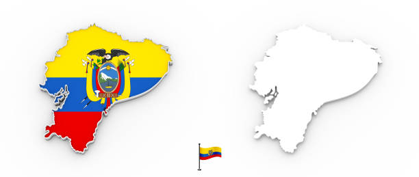 istock 3D map of Ecuador white silhouette and flag 1164920809