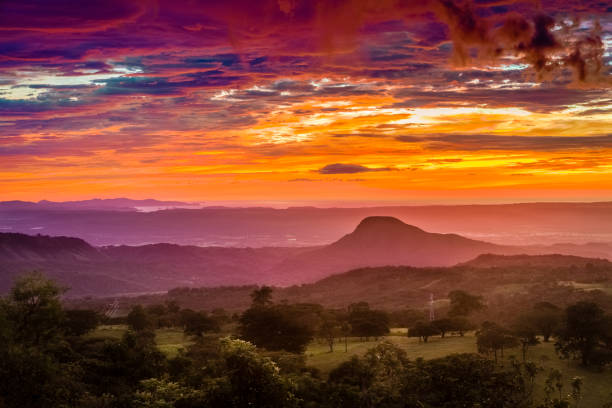 Dramatic sunset in Santa Rosa National Park in Costa Rica