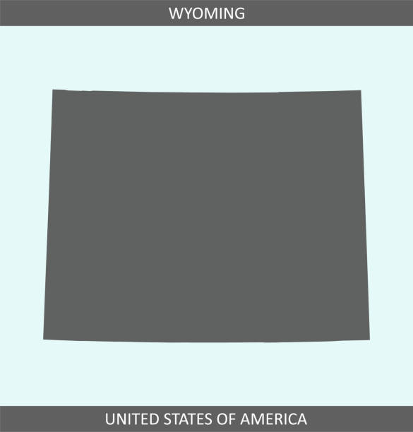 Wyoming map outline Printable map of Wyoming state of United States of America. The map is accurately prepared by a map expert. casper wyoming stock illustrations