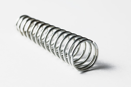 Grey Spring Metal Gray Spring Isolated On White Background Stock Photo - Download ...