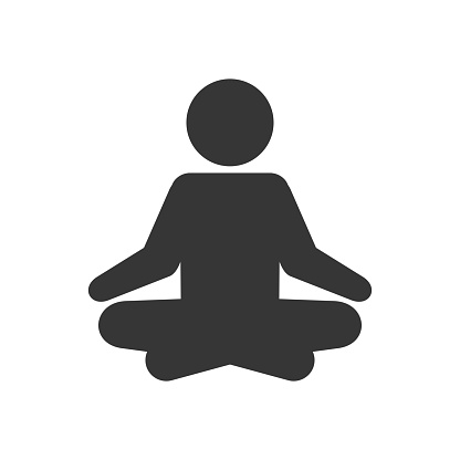 Yoga Fitness Icon. Meditation Logo Sign on White Background. Vector illustration
