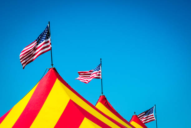 bandiere tenda - us state flag national flag flag three objects foto e immagini stock