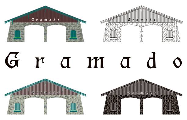 Entrance city of Gramado Welcoming building at the entrance to the city. gramado stock illustrations