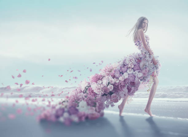 piękne kobiety w sukience kwiatowej - women spring sensuality fashion model zdjęcia i obrazy z banku zdjęć