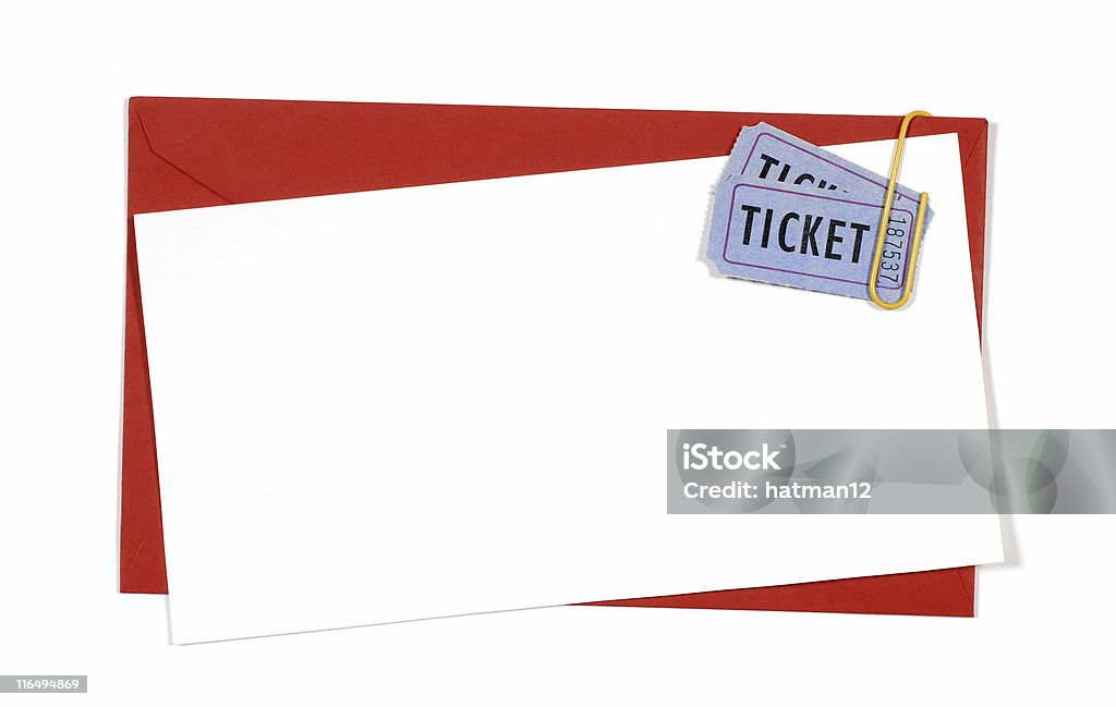Rojo cerrado con entradas sobre azul - Foto de stock de Billete de admisión libre de derechos