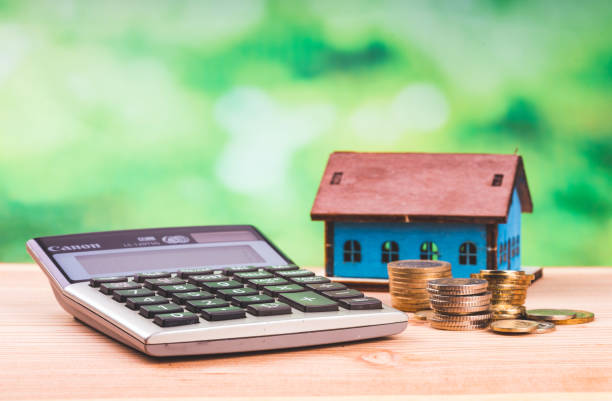 istock house and coins on green background 1164949367