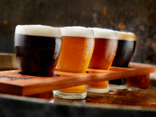 Craft Beer Sampler Tray Craft Beer Sampler Tray craft beer stock pictures, royalty-free photos & images