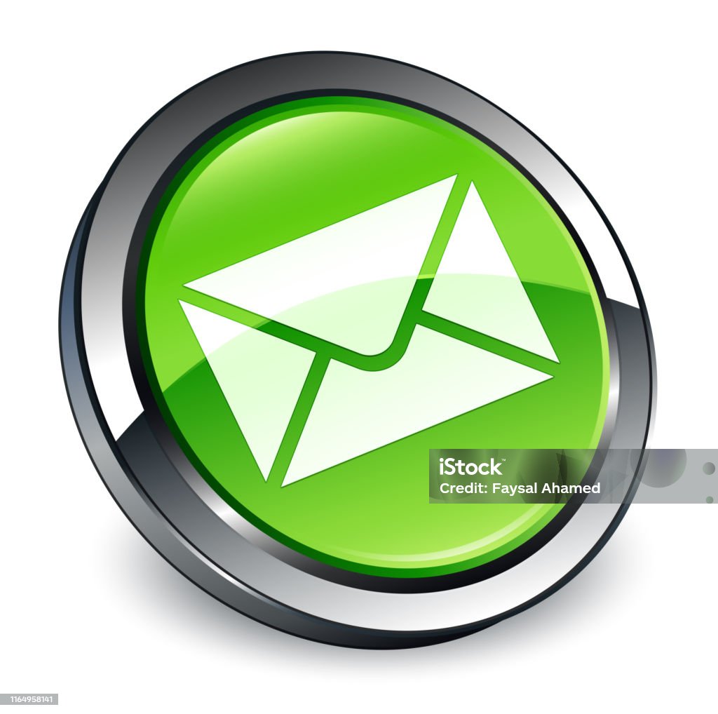 Biểu Tượng Email Nút Tròn Màu Xanh Lá Cây 3d Hình minh họa Sẵn có ...
