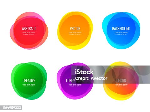 istock Round colorful vector abstract shapes. Color gradient round banners, creative art and graphic design elements 1164959333